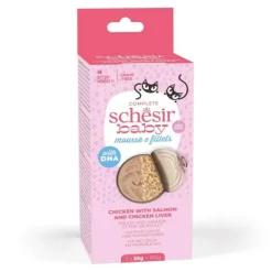 Schesir Kitten Baby Mousse & Shreds Chicken & Salmon 3 x 55 g