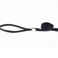 Show Dog Show Lead Platt med Clip, Svart