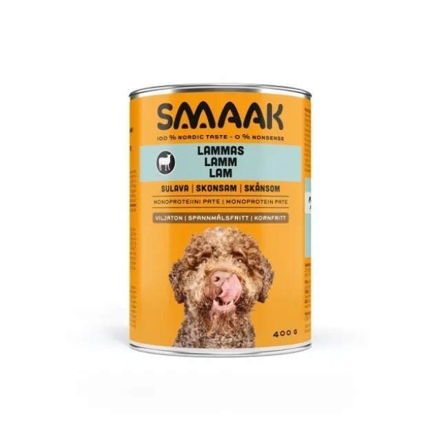 SMAAK Dog Adult Spannmålsfri Skonsam Lamm 400 g