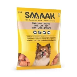 SMAAK Dog Raw Complete Adult Small Breed Gris, Lax & Nöt 1 kg