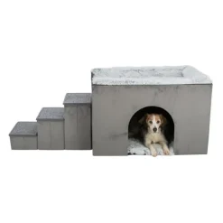 Trixie Harvey Hundkoja med Hundtrappa Grå