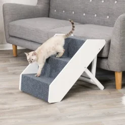 Trixie Hundtrappa Justerbar Vit & Grå