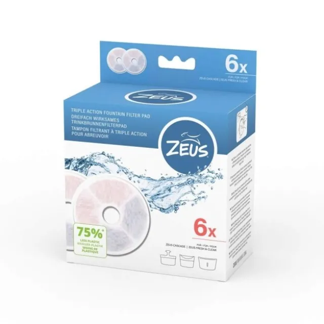 Zeus Triple Action Filter till Vattenfontän 6-pack